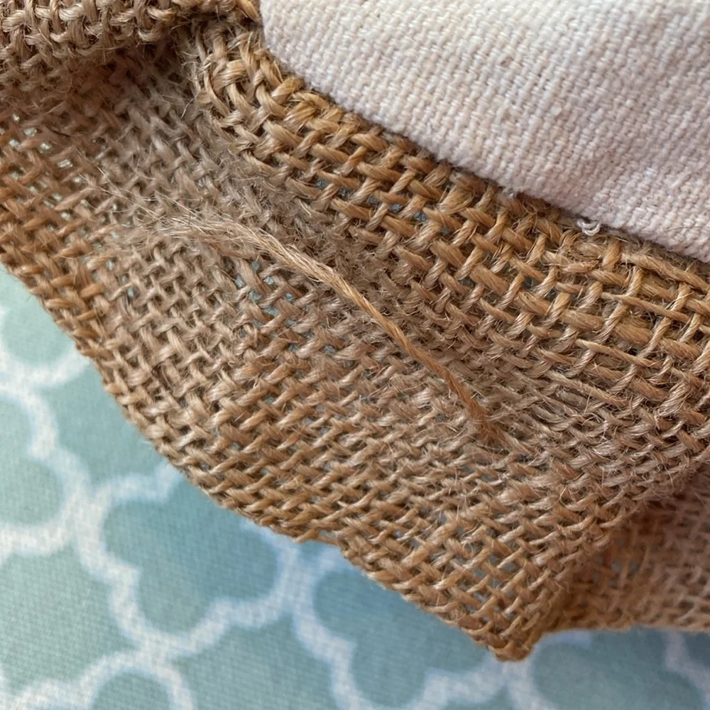 Glory Haus Rabbit Blessed Burlap Pleated Ruffle Trim Pillow